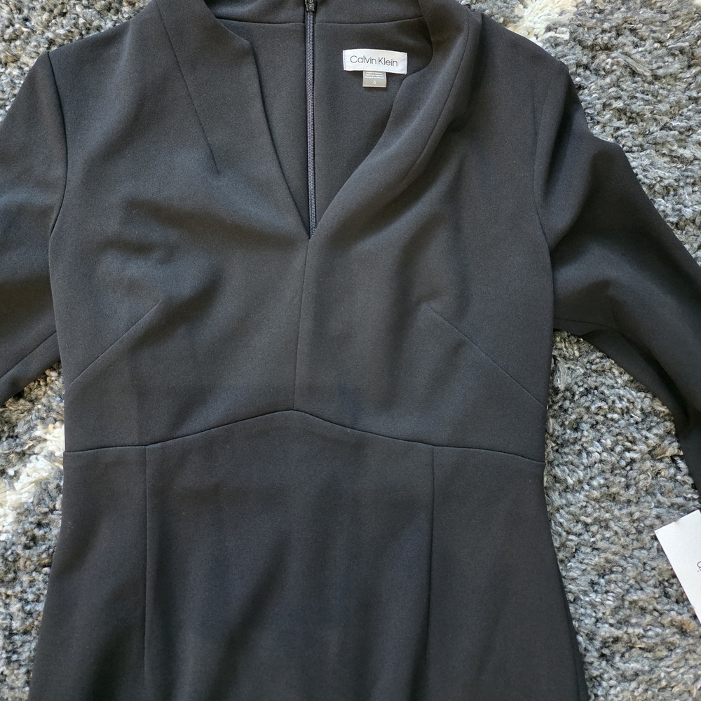 Calvin Klein Women's Black Long Sleeve Dress